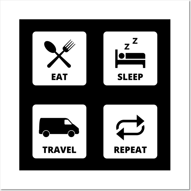 Eat Sleep Travel Repeat Wall Art by Van Life Garb